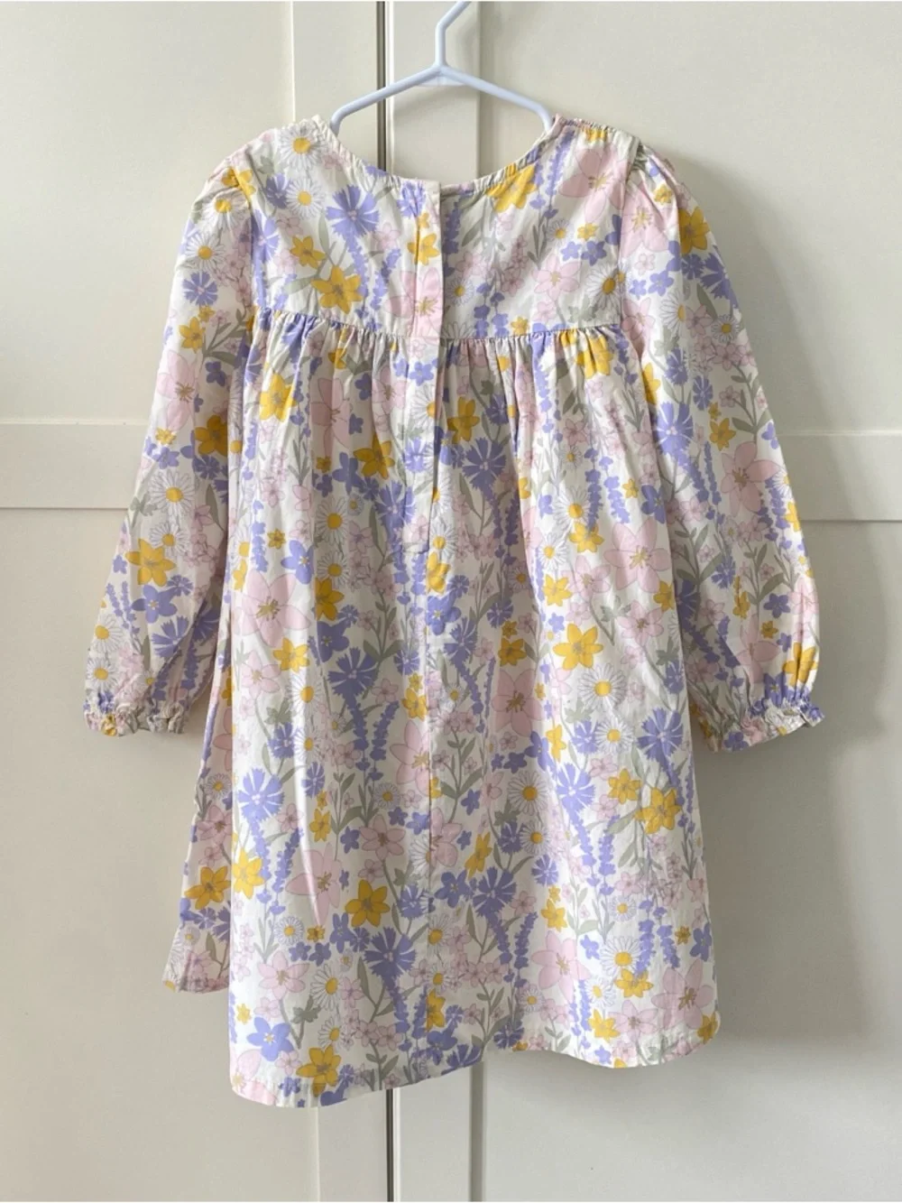 Joe Fresh 100% Cotton Pastel Floral Smocked Long-Sleeve Girl’s Dress Size 5T - Picture 2 of 7
